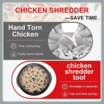Large Chicken Shredder Tool Twist Meat Shredding Grinder Handles Non-Slip No BPA - Image 9