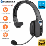 Trucker Bluetooth 5.2 Wireless Headset With Noise Cancelling Mic For Phones PC - Image 13