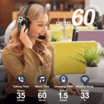 Trucker Bluetooth 5.2 Wireless Headset With Noise Cancelling Mic For Phones PC - Image 4