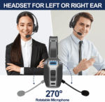 Trucker Bluetooth 5.2 Wireless Headset With Noise Cancelling Mic For Phones PC - Image 8