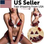 Sexy Lingerie School Girl Sleepwear Dress Nightwear Underwear Babydoll Women USA - Image 16