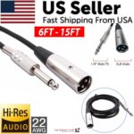 XLR 3-Pin Male To 1/4" Plug TS Microphone Mono Cable Unbalanced Shielded Audio - Image 3
