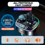 Bluetooth 5.0 Car Wireless FM Transmitter Adapter USB PD Charger AUX Hands-Free - Image 4