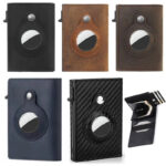 For Airtag Wallet Case Genuine Leather Credit Card Holder Magnetic Air Tag Cover - Image 17