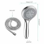 High Pressure Shower Head 5 Settings Handheld Shower Heads Spray With 5 FT Hose - Image 2
