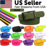 Adjustable Cut to Fit Rubber Plastic Jelly Silicone Casual Belt With Buckle USA - Image 29