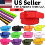 Adjustable Cut to Fit Rubber Plastic Jelly Silicone Casual Belt With Buckle USA - Image 30