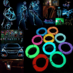 Neon LED Light Glow EL Wire String Strip Rope Tube Decor Car Party + Controller - Image 20