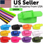 Adjustable Cut to Fit Rubber Plastic Jelly Silicone Casual Belt With Buckle USA - Image 25