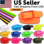 Adjustable Cut to Fit Rubber Plastic Jelly Silicone Casual Belt With Buckle USA - Image 28