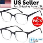 2 PK Unisex Blue Light Blocking Reading Glasses Computer Readers For Men Women - Image 4