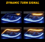 2 x 60CM Slim Amber Sequential Flexible LED DRL Turn Signal Strip For Headlight - Image 8