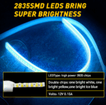 2 x 60CM Slim Amber Sequential Flexible LED DRL Turn Signal Strip For Headlight - Image 9