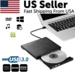 Slim External CD DVD RW Drive USB 3.0 Writer Burner Player Black For Laptop PC