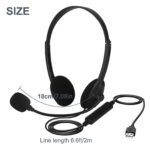 USB Headset Headphone With Microphone Noise Cancelling For PC Computer Call Chat - Image 2