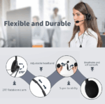 USB Headset Headphone With Microphone Noise Cancelling For PC Computer Call Chat - Image 8