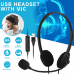 USB Headset Headphone With Microphone Noise Cancelling For PC Computer Call Chat - Image 11