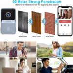 Smart Wireless WiFi Doorbell Intercom Video Camera Door Ring Bell Chime Security - Image 2