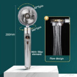 High Pressure Shower Head Adjustable 360�� Rotation Turbine Water Saving Shower - Image 18