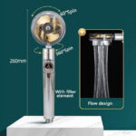 High Pressure Shower Head Adjustable 360�� Rotation Turbine Water Saving Shower - Image 2