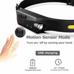 COB LED Headlamp USB Rechargeable Headlight Torch Work Light Bar Head Band Lamp - Image 7