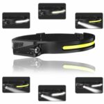 COB LED Headlamp USB Rechargeable Headlight Torch Work Light Bar Head Band Lamp - Image 8