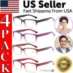 Reading Glasses Mens Womens Unisex Readers 4 PACK Square Frame New Style Quality - Image 6