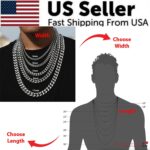 Stainless Steel Gold Silver Chain Cuban Curb Womens Mens Necklace 3/5/7/9/11mm - Image 61