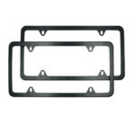 2x High Quality Stainless Steel Metal License Plate Frame Tag Cover Black New US - Image 11