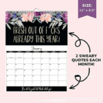 2025 Calendar For Tired-Ass Women Swear Word 12 Month Weekly Daily Wall Planner - Image 5