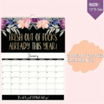 2025 Calendar For Tired-Ass Women Swear Word 12 Month Weekly Daily Wall Planner - Image 10