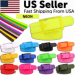 Adjustable Cut to Fit Rubber Plastic Jelly Silicone Casual Belt With Buckle USA - Image 26