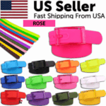 Adjustable Cut to Fit Rubber Plastic Jelly Silicone Casual Belt With Buckle USA - Image 32