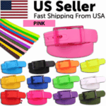 Adjustable Cut to Fit Rubber Plastic Jelly Silicone Casual Belt With Buckle USA - Image 19