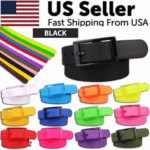 Adjustable Cut to Fit Rubber Plastic Jelly Silicone Casual Belt With Buckle USA - Image 4