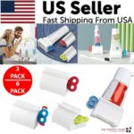 6x Toothpaste Squeezer Bathroom Tube Easy Stand Dispenser Rolling Holder Seat