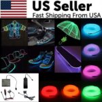Neon LED Light Glow EL Wire String Strip Rope Tube Decor Car Party + Controller - Image 32