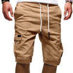 Men Casual Chino Cargo Shorts Elastic Waist Drawstring 6 Pockets Summer Trousers - Image 15