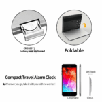 Digital Travel Alarm Clock Foldable Temperature LCD Clock Compact Desk Timer New - Image 12