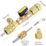 HVAC Tool AC Schrader Valve Core Remover Dual Size 1/4 and 5/16 Port Installer - Image 5