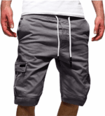 Men Casual Chino Cargo Shorts Elastic Waist Drawstring 6 Pockets Summer Trousers - Image 41
