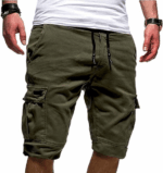 Men Casual Chino Cargo Shorts Elastic Waist Drawstring 6 Pockets Summer Trousers - Image 34
