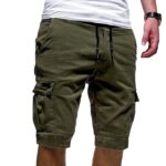 Men Casual Chino Cargo Shorts Elastic Waist Drawstring 6 Pockets Summer Trousers - Image 22