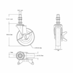 4x 3 Inch Rubber Casters Heavy Duty Safety Brake Wheels For Wire Shelving Rack - Image 16