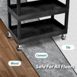 4x 3 Inch Rubber Casters Heavy Duty Safety Brake Wheels For Wire Shelving Rack - Image 4