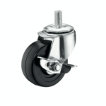 4x 3 Inch Rubber Casters Heavy Duty Safety Brake Wheels For Wire Shelving Rack - Image 5