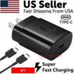 25W Type USB-C Super Fast Wall Charger +6FT Cable For Samsung Galaxy S20 S21 S22