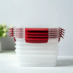 5 Pack Stackable Food Storage Containers Airtight & Leakproof Set Snap Lock Lids - Image 4