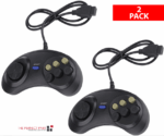2X 6 Button Game Pad Controller For SEGA Genesis Black Old School Classic New - Image 8