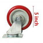 4 Pack 5 Inch Caster Wheels Swivel Plate Polyurethane Wheels Heavy Duty Wheels - Image 3